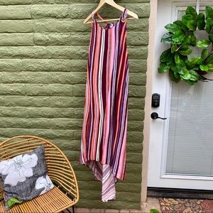Ava & Viv Striped High Low Dress